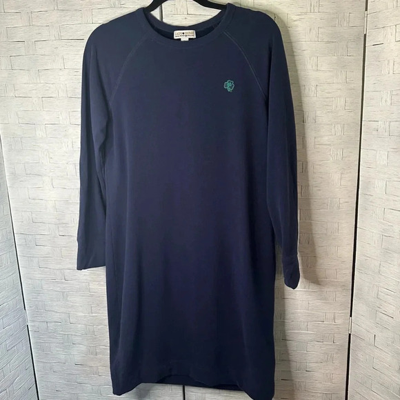 Lady Irish long sweatshirt dress Pima cotton blend Notre Dame Clover cozy soft - Picture 1 of 10